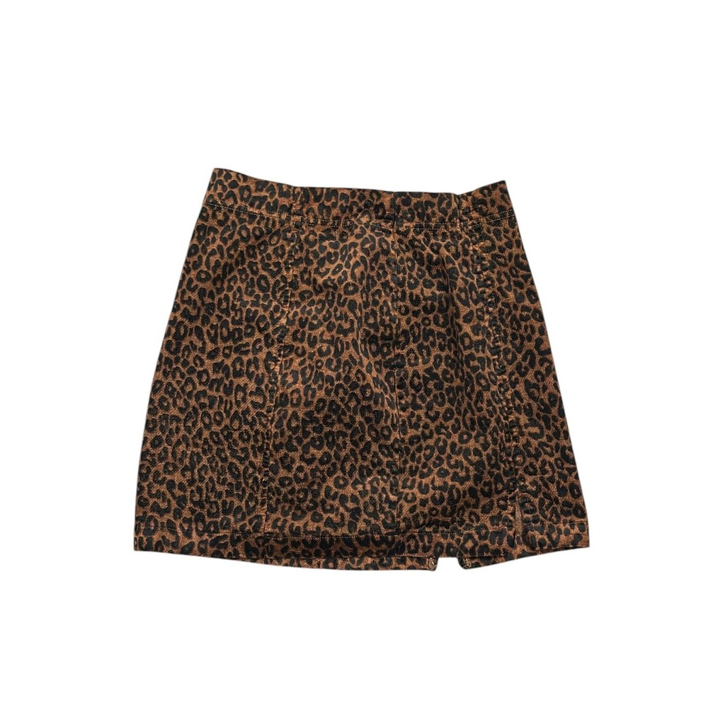 Cotton Candy Leopard Print Mini Skirt - Brown & Black